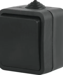 Q-LINK Opbouw Wisselschakelaar IP54 Zwart Spatwaterdicht