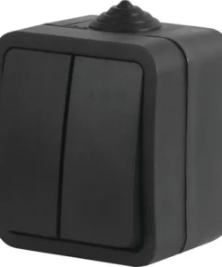 Q-LINK Opbouw Serieschakelaar IP54 Zwart Spatwaterdicht