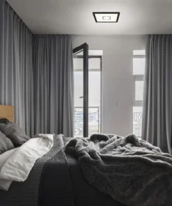 BRILONER LED Plafonniere 3174-015 Met Backlight 19x19 Cm Zwart