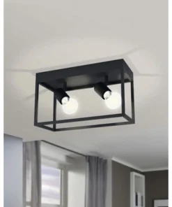 EGLO Plafondlamp Silentina 2-lichts Zwart