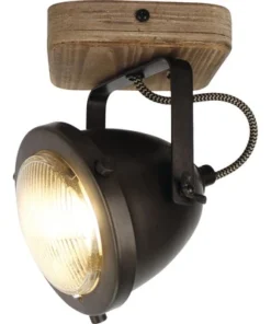 CHERICONI Plafondspot Bella 1-lichts Hout-grijs