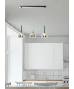BRILLIANT Hanglamp Hadan 3-lichts Chroom-rookglas