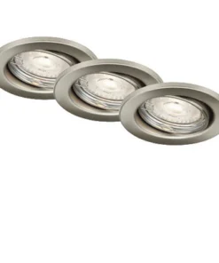 BRILONER LED Inbouwspot Set 7050 Ø 86 Mm Nikkel Mat, 3 Stuks