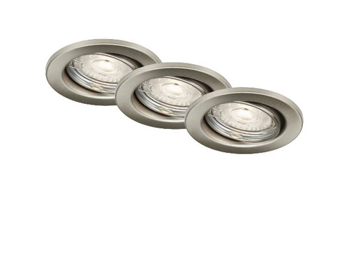 BRILONER LED Inbouwspot Set 7050 Ø 86 Mm Nikkel Mat, 3 Stuks