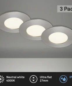 BRILONER LED Inbouwspot Set 7113 Ø 85 Mm Nikkel Mat, 3 Stuks
