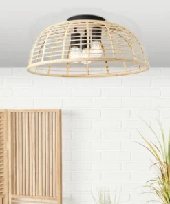 BRILLIANT Plafondlamp Crosstown Ø 57 Cm Bamboe Natuur