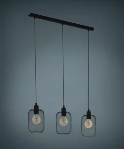 EGLO Hanglamp Wrington 3-lichts Zwart