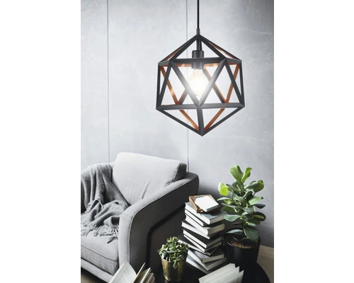 EGLO Hanglamp Embleton 1 Ø 30,5 Cm Zwart/koper