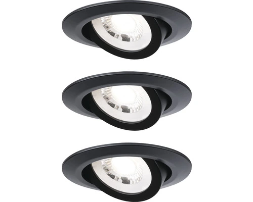 PAULMANN LED Inbouwspot Set Ø 82 Mm 3-traps Dimbaar Zwart, 3 Stuks - Afbeelding 3