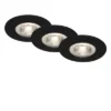 BRILONER LED Inbouwspot Set 7046 Ø 90 Mm Zwart, 3 Stuks