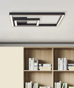 BRILLIANT LED Plafondlamp Quon 2-lichts 40x40 Cm Zwart