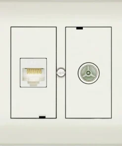 TECHNETIX Wandcontactdoos Coax/RJ45 Wit