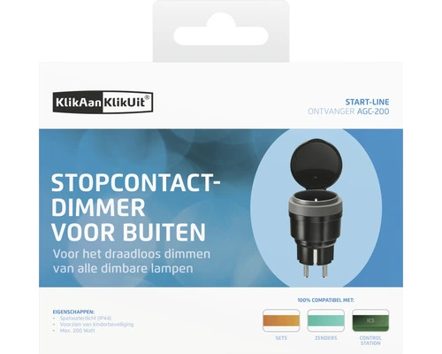 KLIKAANKLIKUIT® Stopcontactdimmer Voor Buiten AGC-200 Zwart - Afbeelding 4
