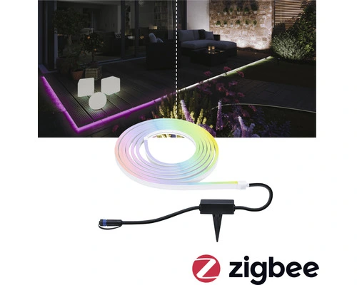PAULMANN Plug & Shine ZigBee Outdoor LED-strip RGB+CCT IP67 24V, 5 Meter - Afbeelding 10