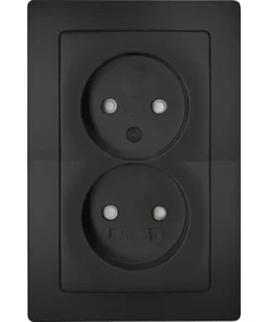 KOPP Paris Inbouw Wandcontactdoos 2-voudig Mat Zwart