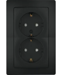 KOPP Paris Inbouw Wandcontactdoos 2-voudig RA Mat Zwart