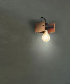 BRILLIANT Wandlamp Calandra Hout-metaal Zwart