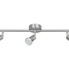 LED Plafondspot 3-lichts Warmwit Nikkel