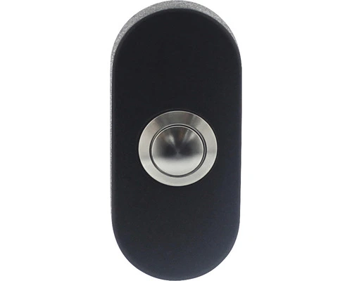 INTERSTEEL Beldrukker Ovaal 65x30 Mm Zwart