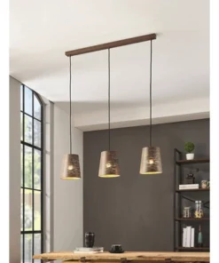 EGLO Hanglamp Segezia 3-lichts Mokka-goud