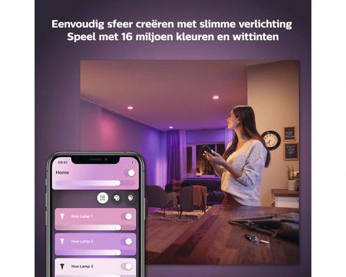 PHILIPS Hue White And Color Ambiance LED Inbouwspot Centura Ø 90 Mm Zwart - Afbeelding 3