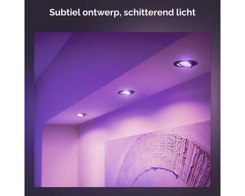 PHILIPS Hue White And Color Ambiance LED Inbouwspot Centura Ø 90 Mm Zwart - Afbeelding 4