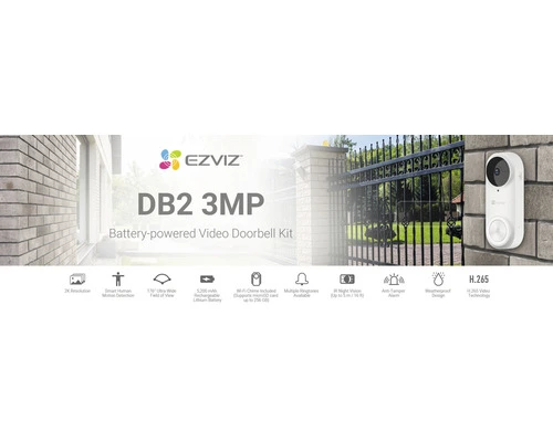 EZVIZ Draadloze Videodeurbel DB2 + Chime Wit - Afbeelding 8