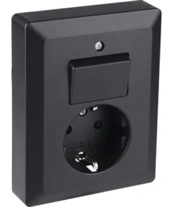 Q-LINK Inbouw Basiselement Combinatie Wandcontactdoos (wcd) RA 1-voudig + Wisselschakelaar Zwart