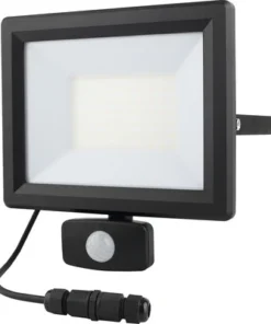 MasterPlug LUCECO LED Schijnwerper Met Sensor 50W Zwart