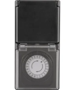 QLink Q-LINK Tijdschakelaar Mechanisch IP44 Zwart