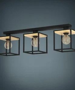 EGLO Plafondlamp Libertad Zwart-hout