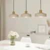 EGLO Hanglamp Valdiola 3-lichts Zandkleur-geborsteld Messing