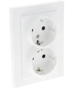 Q-LINK F-Line Inbouw Wandcontactdoos 2-voudig RA Polarwit