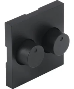 Q-LINK F-Line Centraalplaat Duo Dimmerknop Zwart