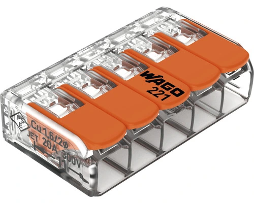 WAGO Verbindingsklem Compact 221-415, 10 Stuks