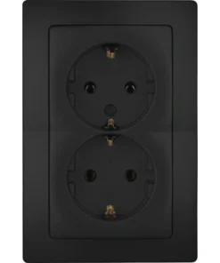 KOPP Paris Inbouw Wandcontactdoos 2-voudig RA Mat Zwart