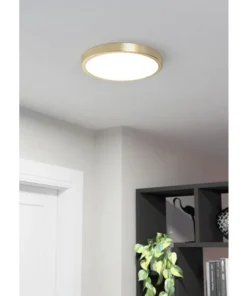 EGLO LED Plafonniere Fueva-5 Ø 28,5 Cm Messing