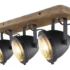 CHERICONI Opbouwspot Bella 3-lichts Hout-zwart
