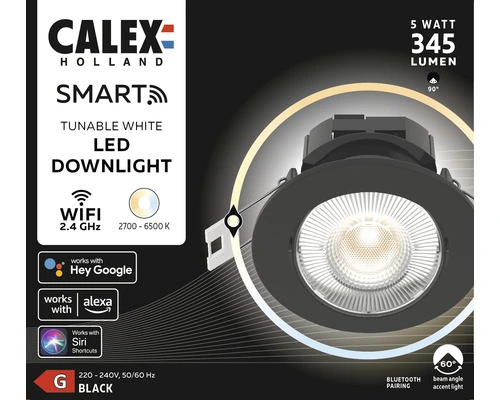 CALEX Smart LED Inbouwspot Ø 85 Mm CCT Zwart - Afbeelding 4