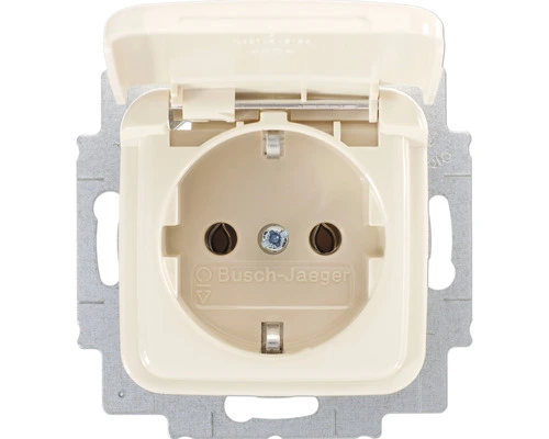 BUSCH-JAEGER SI Inbouw Wandcontactdoos (wcd) RA 1-voudig Met Klapdeksel Crème