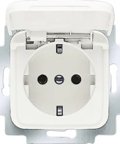 BUSCH-JAEGER Reflex Inbouw Wandcontactdoos (wcd) RA 1-voudig Met Klapdeksel Polar Wit