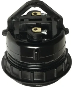 Fitting E27 Zwart Met Schroefdraad En Schroefring