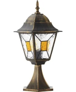 LALUMI Sokkellamp Janel Zwart-goud