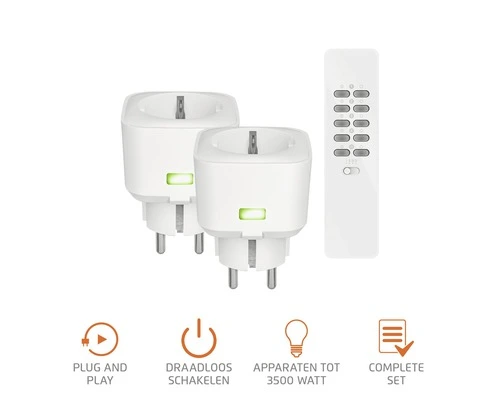 KLIKAANKLIKUIT® Stopcontactschakelaarset ACC2-3500R Wit - Afbeelding 4