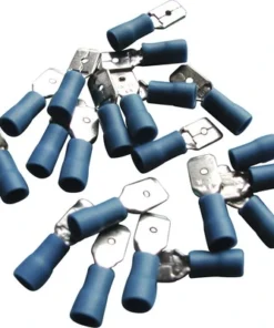 Vlakstekker 6.3/0.8 Blauw, 20 Stuks