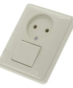 PEHA Standard Inbouw Basiselement Combinatie Wandcontactdoos (wcd) 1-voudig + Wisselschakelaar Zuiverwit