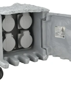 Tuinstopcontacten Steenlook 4-voudig Grijs