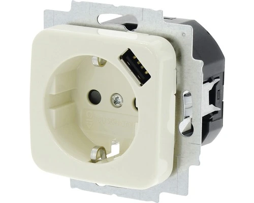 BUSCH-JAEGER SI Inbouw Wandcontactdoos (wcd) 1-voudig RA + USB Crème