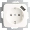 Busch-Jaeger BUSCH JAEGER Reflex Inbouw Contactdoos Met USB Polar Wit