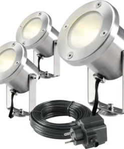 Season Lights SEASONLIGHTS LED Grondspot Set Bologna RVS, 3 Stuks